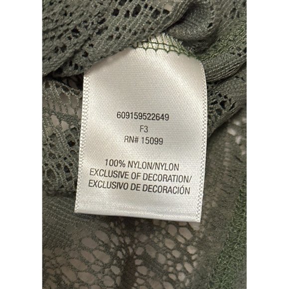 Bongo Brand Lace Short Sleeve Top Green 100% Nylon Junior's Size S - Picture 8 of 10